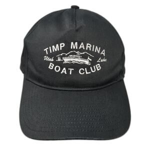 Timp Marina Utah Lake Boat Club Snapback 5 Panel Cap Black One Size Cotton Big X